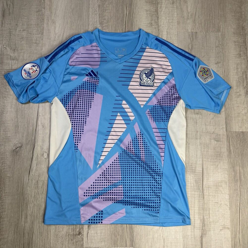Mexico Copa America 2024 Blue Goalkeeper Jersey Large Rare Ochoa Corona Soccer R